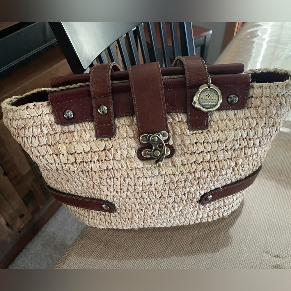 Patricia Nash Tan and Brown Woven Tote